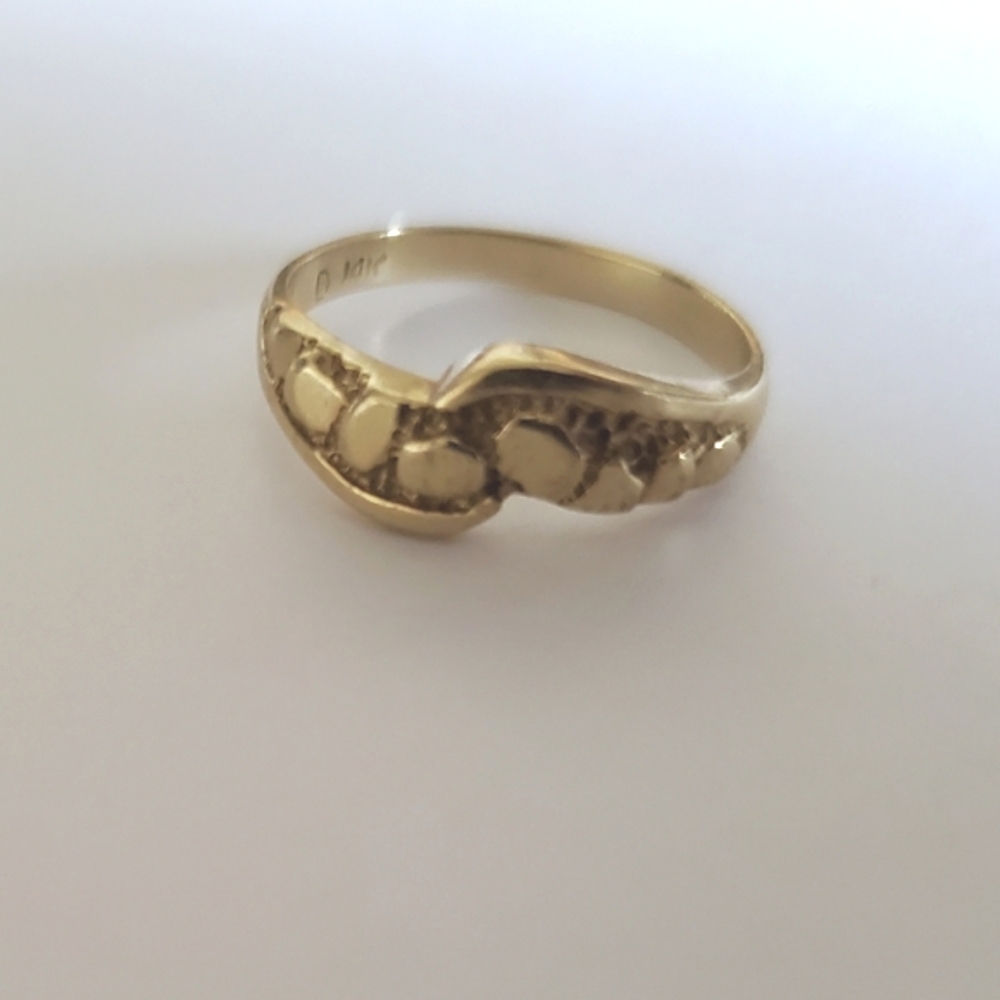 14K Gold Nugget Ring Sz6